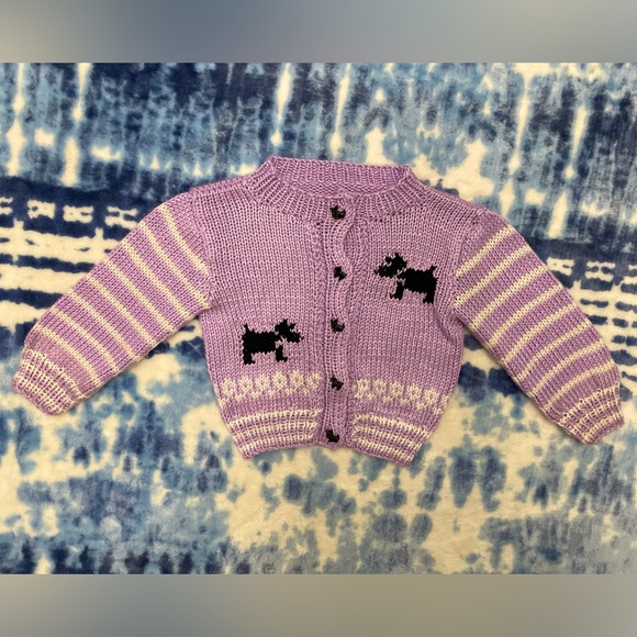 Vintage Shirts & Tops Handcrafted Scottie Knit Youth Holiday